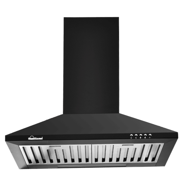 Sunflame Nova 60cm 1000m3/hr Ducted Auto Clean Wall Mounted Chimney with Washable Filter (Black)_1