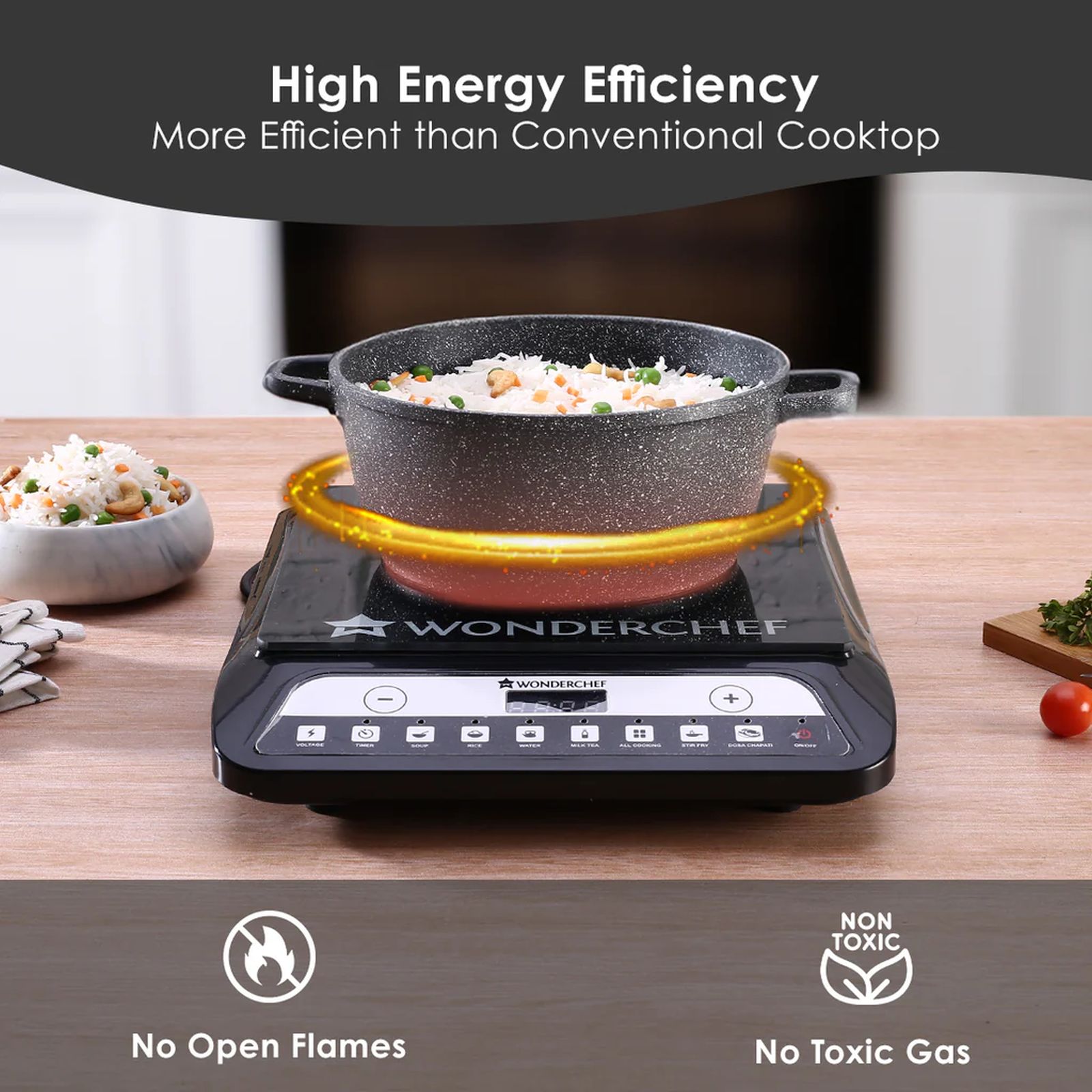 Buy WONDERCHEF Power 1400W Induction Cooktop with 11 Preset Functions ...