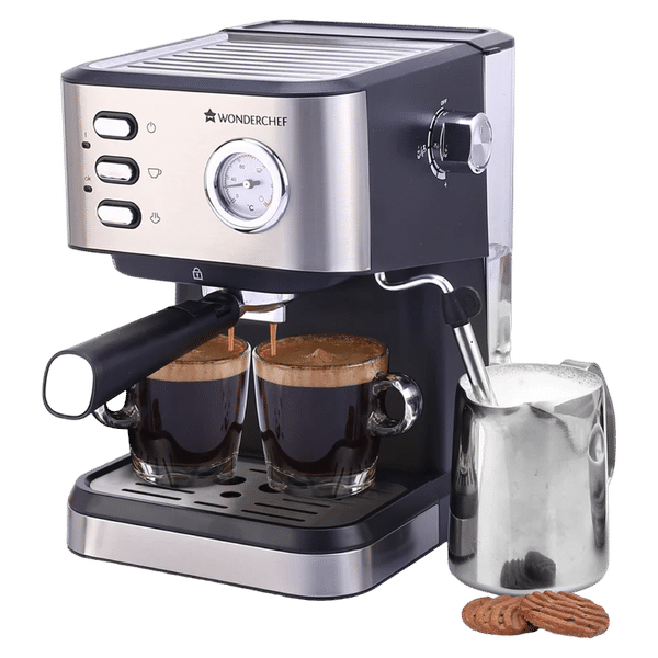 WONDERCHEF Regenta Automatic Espresso & Cappuccino Coffee Maker with Temperature Dial (Black)_1