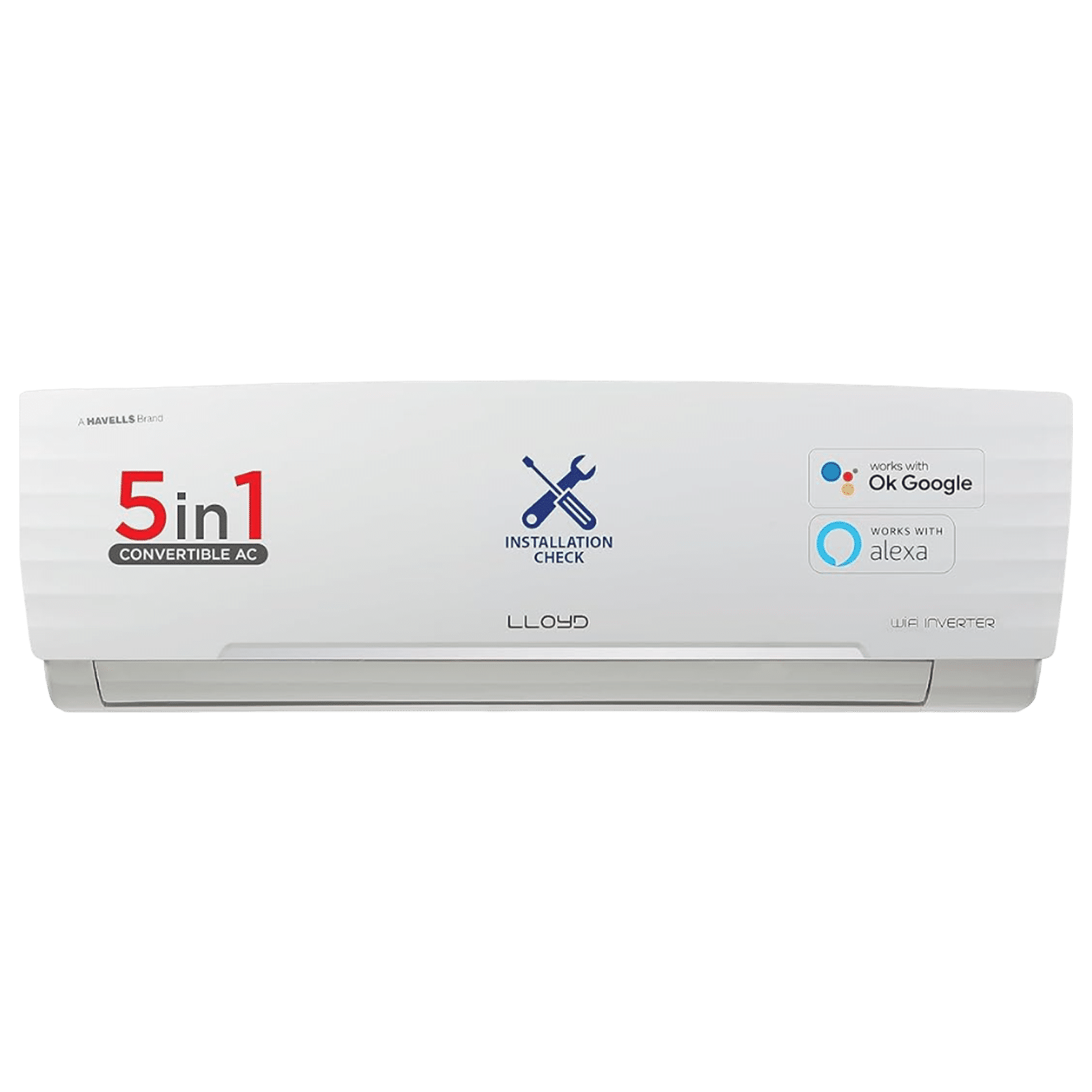 LLOYD 5 in 1 Convertible 1 Ton 5 Star Inverter Split Smart AC with PM 2.5 Filter (Copper Condenser, GLS12V5FWCXV)