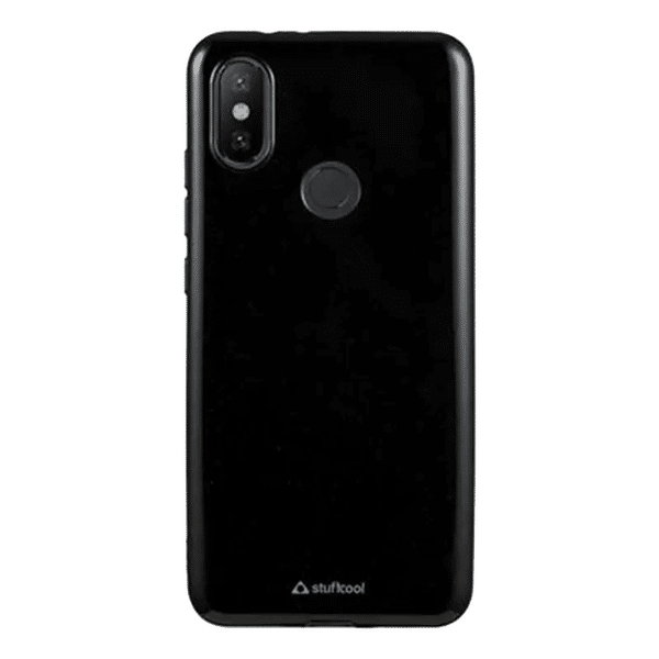 stuffcool Color Pop Soft Silicone Back Cover for Mi A2 (Camera Protection, Black)_1
