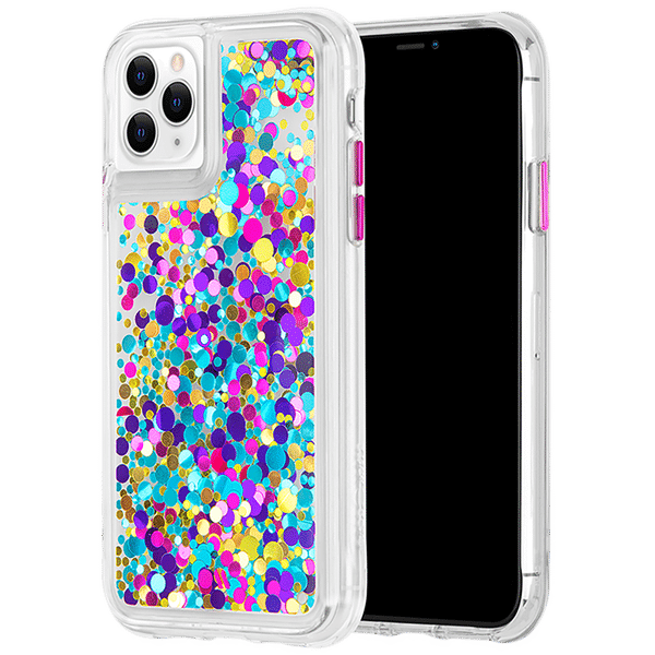 Case-Mate Waterfall Glitter Polycarbonate Back Cover for Apple iPhone 11 Pro Max (Wireless Charging Compatible, Confetti)_1