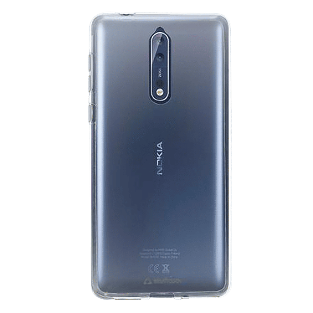 stuffcool PRNK8 Silicone Back Cover for Nokia 8 (Camera Protection, Transparent)