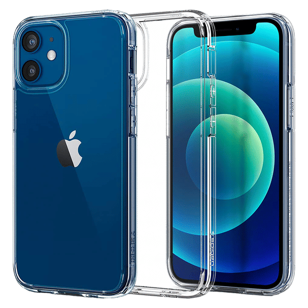 spigen Crystal Hybrid TPU Back Cover for Apple iPhone 12 Mini (Raised Lip Protection, Clear)_1