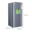 Croma 185 Litres 2 Star Direct Cool Single Door Refrigerator with Anti Fungal Gasket (CRLR185DCC008902, Criss Cross Metallic Grey)_3