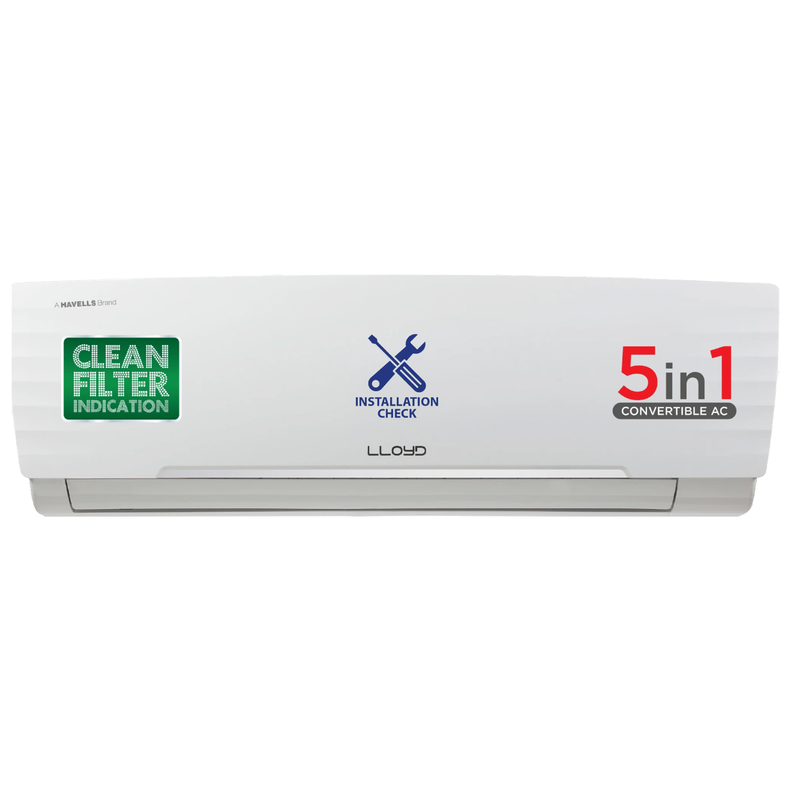 LLOYD 5 in 1 Convertible 1 Ton 3 Star Inverter Split AC with Anti Bacteria Filter (Copper Condenser, GLS12I3FWAEA)