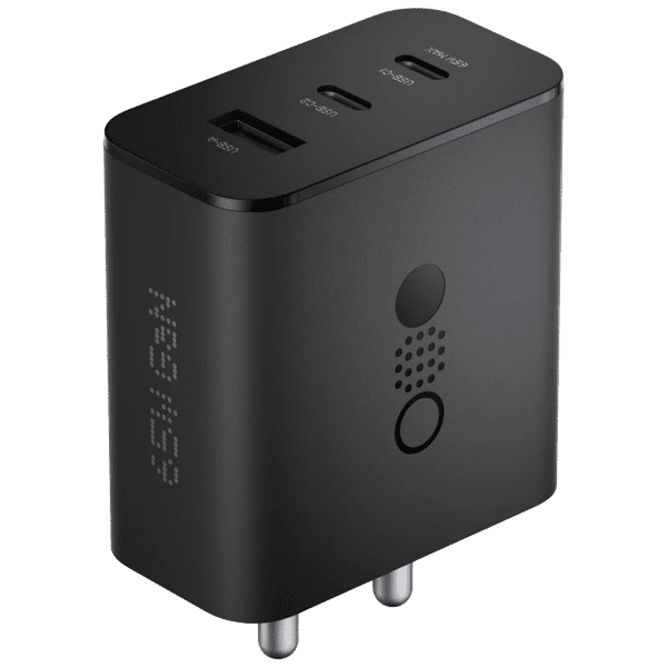 Nothing C332 65W Type A and Type C 3-Port Fast Charger (Adapter Only, GaN Technology, Dark Grey)_1