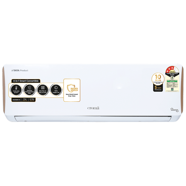 Croma 4 in 1 Convertible 1 Ton 3 Star Inverter Split AC with Dust Filter (2024 Model, Copper Condenser, CRLA012IND199453)_1