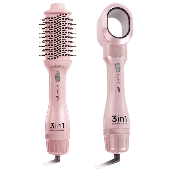 Ikonic Me Express 3-in-1 Hair Styler with Ceramic Titanium Coated Barrel (Innovative Airflow Vents, Pink)_1