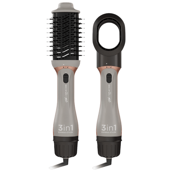 Ikonic Me Express 3-in-1 Hair Styler with Ceramic Titanium Coated Barrel (Innovative Airflow Vents, Grey)_1