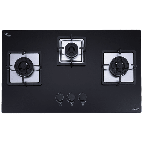 elica IND FLEXI AB DFS Series 3 Burner Automatic Hob (Battery Operated, Black)_1