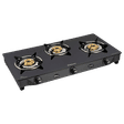 Sunflame Desire Toughened Glass Top 3 Burner Manual Gas Stove (Powder Coated Pan Supports, Black)_1