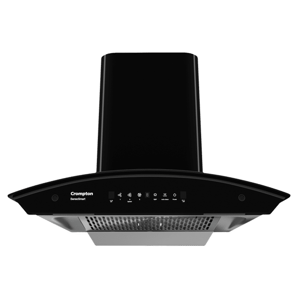 Crompton SensoSmart 60cm 1368m3/hr Ducted Wall Mounted Chimney with Filterless Technology (Black)_1