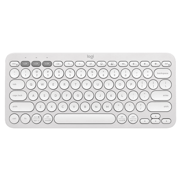 logitech Pebble Keys 2 Bluetooth Wireless Keyboard with Multi Device Pairing (10 Customizable Keys, Tonal White)_1