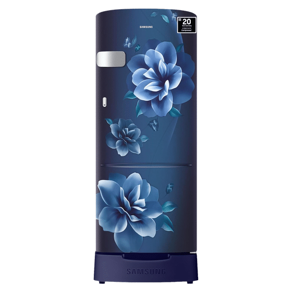 SAMSUNG 223 Litres 3 Star Direct Cool Single Door Refrigerator with Base Stand Drawer (RR24D2Z23CUNL, Camellia Blue)_1