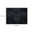 elica FLEXI DFS AB Series 4 Burner Automatic Hob (Battery Operated, Black)_2