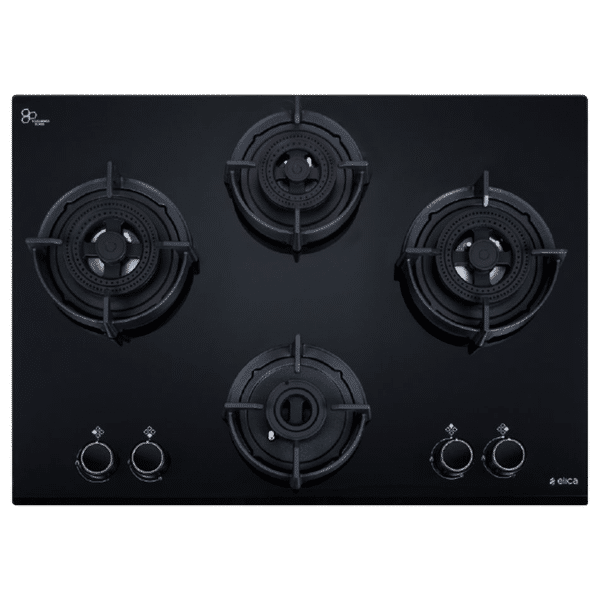 elica FLEXI DFS AB Series 4 Burner Automatic Hob (Battery Operated, Black)_1