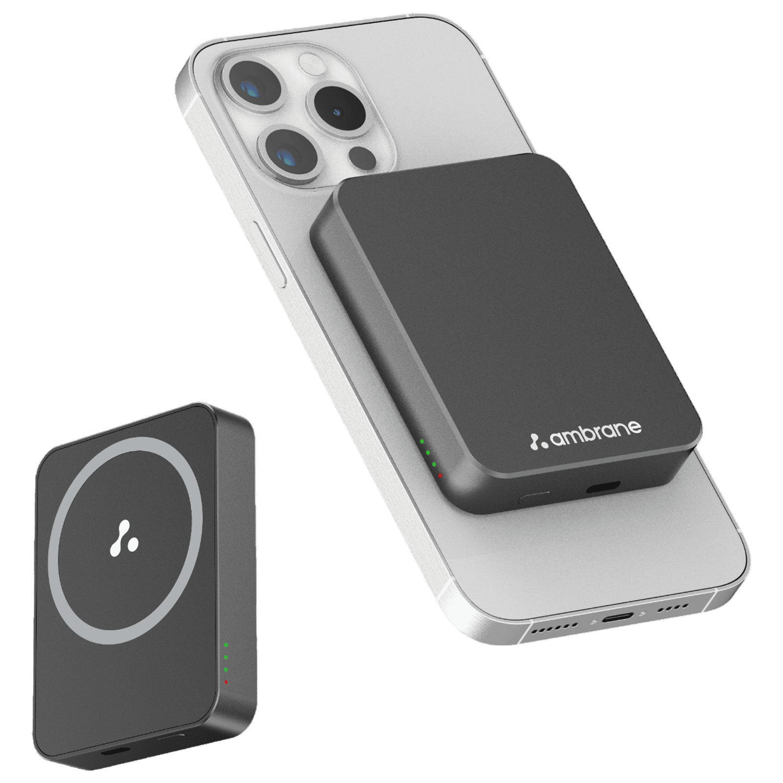 ambrane Aerosync PB 5 5000 mAh 20W Fast Charging Power Bank (1 Type C Port, Premium Metal Casing, Magsafe Compatibility, Black)