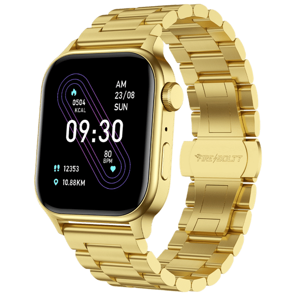 FIRE-BOLTT Rise Luxe Smartwatch with Bluetooth Calling (47mm LCD Display, IP67 Water Resistant, Gold Strap)_1