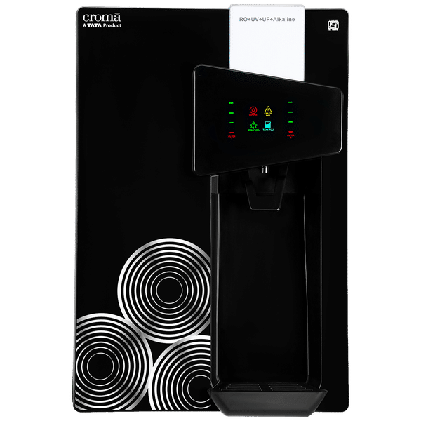Croma CRS85RAWPA296805 8.5L RO + UV + UF + Alkaline Water Purifier with Reverse Osmosis Filtration (Black)_1
