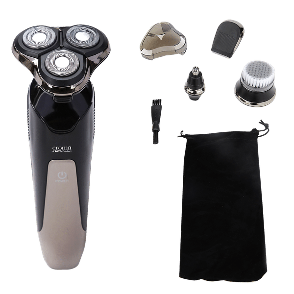 Croma CRSHSH6HCA023303 4-in-1 Rechargeable Cordless Grooming Kit for Nose, Ear, Eyebrow, Beard & Moustache for Men (120min Runtime, IPX6 Water Resistant, Black)_1