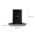 BLOWHOT Acura S BPC 60cm 1100m3/hr Ducted Auto Clean Wall Mounted Chimney with Motion Sensor (Black)_2