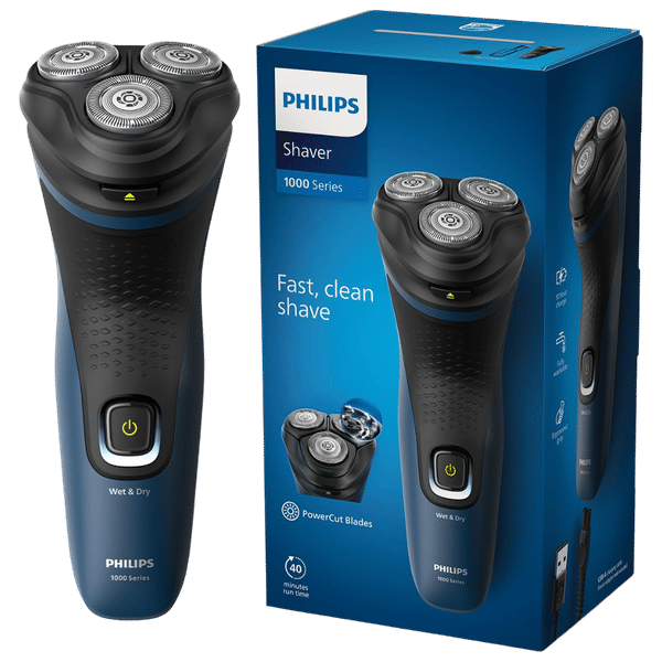 PHILIPS 1000 Series Rechargeable Cordless Shaver for Face for Men (40min Runtime, Fast Charging, Dark Grey)_1