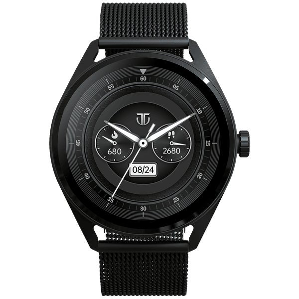TITAN Crest Smartwatch with Bluetooth Calling (36.3mm AMOLED Display, IP68 Water Resistant, Black Mesh Strap)_1