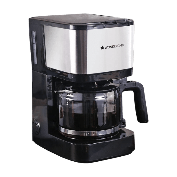 WONDERCHEF Regalia Pronto 600 Watt 6 Cups Automatic Espresso, Filter and Cappuccino Coffee Maker with Drip Controller (Black and Silver)_1