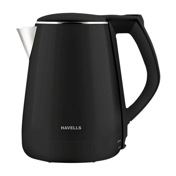 HAVELLS Aqua Plus 1250 Watt 1.2 Litre Electric Kettle with Cool Touch Outer Body (Black)_1