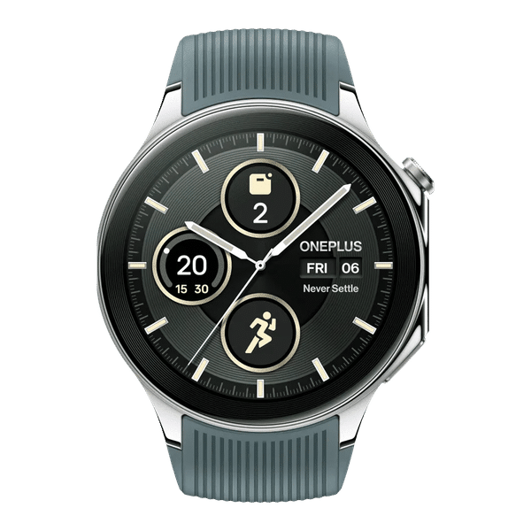 OnePlus Watch 2 WiFi + Bluetooth Google Wear OS4 Smartwatch (36.3mm AMOLED Display, GPS, Radiant Steel Strap)_1