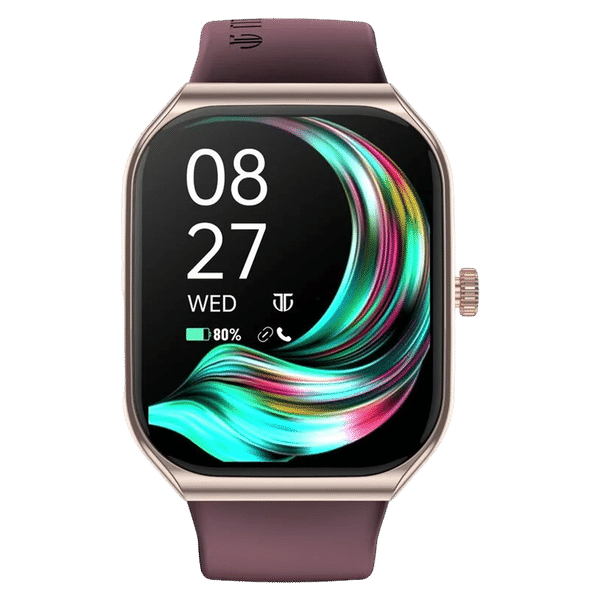 TITAN Smart 3.0 Smartwatch with Bluetooth Calling (49.7mm AMOLED Display, IP68 Water Resistant, Wine Red Strap)_1