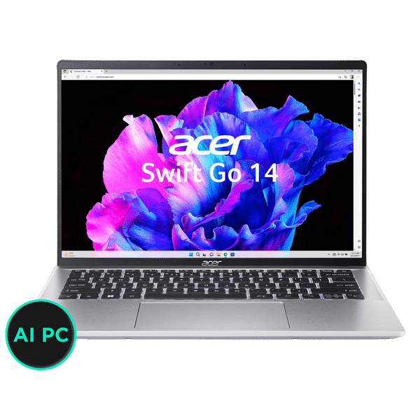 acer Swift Go 14 Intel Core Ultra 5 Touchscreen Thin and Light Laptop (16GB, 512GB SSD, Windows 11 Home, Shared Graphics, 14 inch WUXGA IPS Display, MS Office 2021, Pure Silver, 1.32 KG)_1