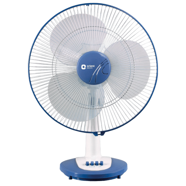 Orient Desk 25 400mm 3 Blade Thermal Overload Protection Table Fan (Aerodynamically Designed, White)_1