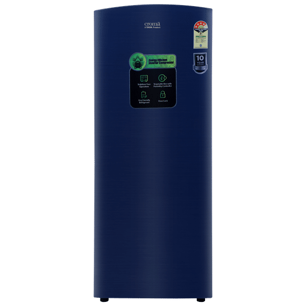 Croma 206 Litres 4 Star Direct Cool Single Door Refrigerator with Inverter Compressor (CRLR206DIE302702, Blue)_1