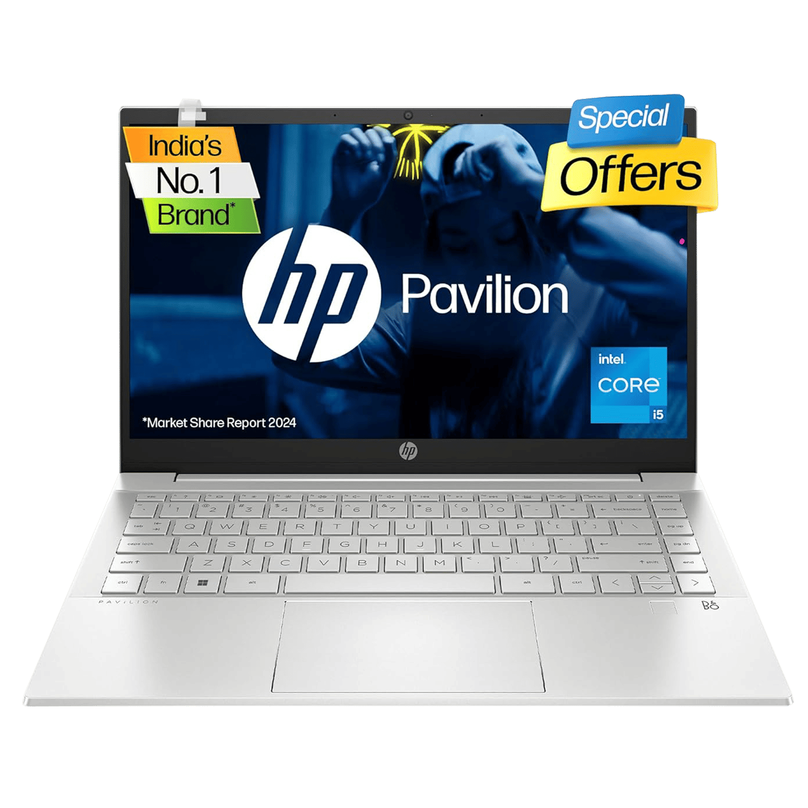 HP Pavilion 14-dv2153TU Intel Core i5 12th Gen (14 inch, 16GB, 1TB, Windows 11 Home, MS Office 2021, Intel Iris Xe, Full HD IPS Display, Natural Silver, 8Y2S3PA)