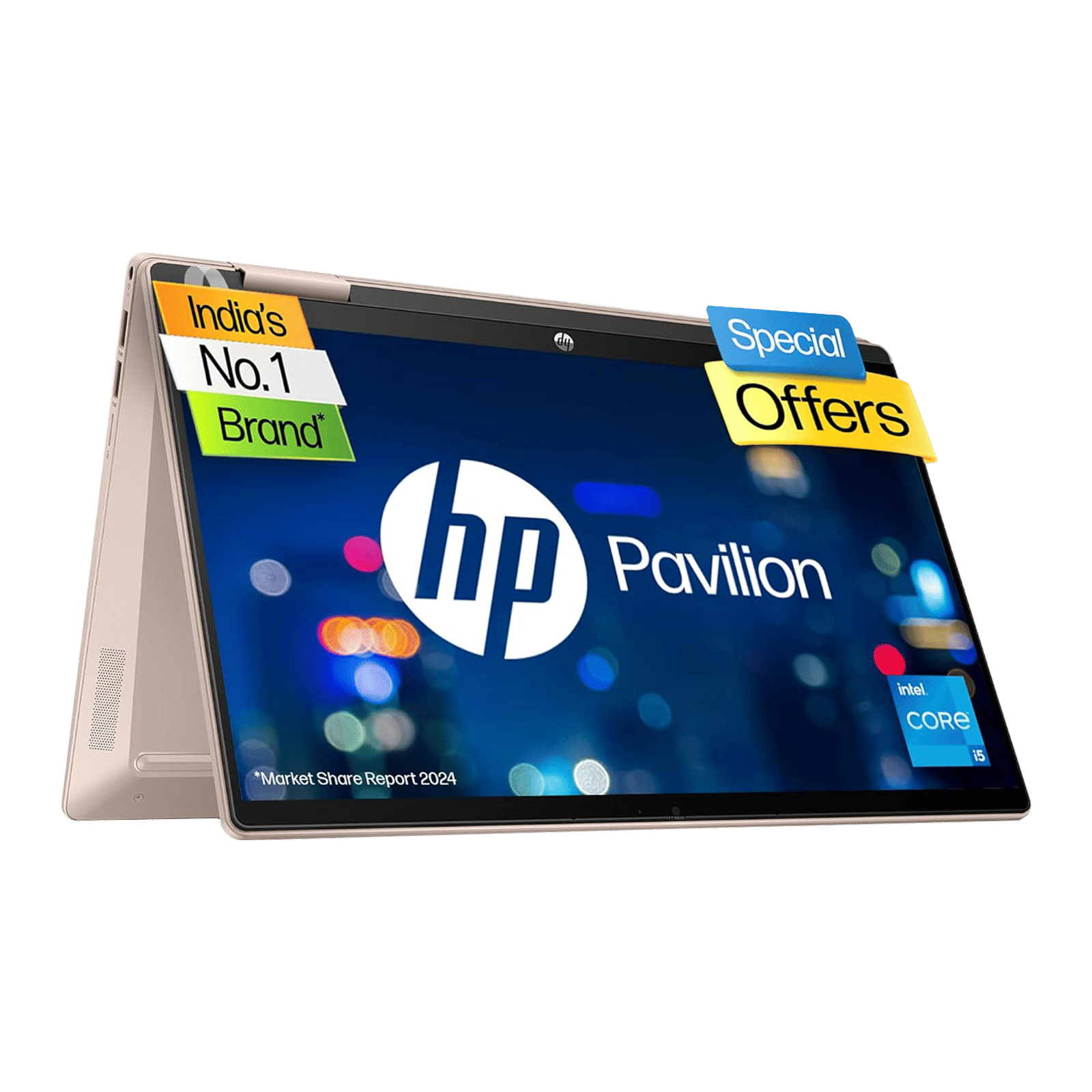 HP Pavilion x360 14-ek1009TU Intel Core i5 13th Gen (14 inch, 16GB, 1TB, Windows 11 Home, MS Office 2021, Intel Iris Xe Graphics, Full HD IPS Display, Pale Rose Gold, 7N759PA)