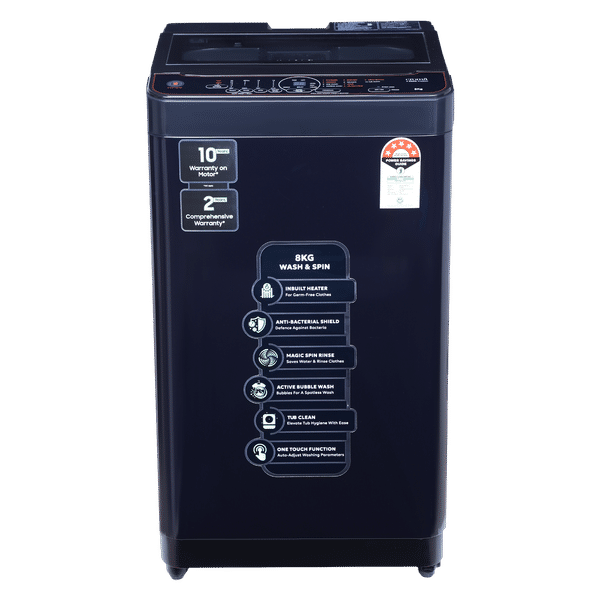 Croma 8 kg 5 Star Fully Automatic Top Load Washing Machine (CRLW080FAF276205, In-built Heater, Pure Black)_1