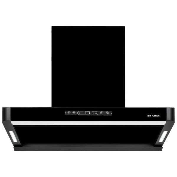 FABER Hood Pinnacle 90cm 1500m3/hr Ductless Auto Clean Wall Mounted Chimney with Touch and Gesture Control (Black)_1