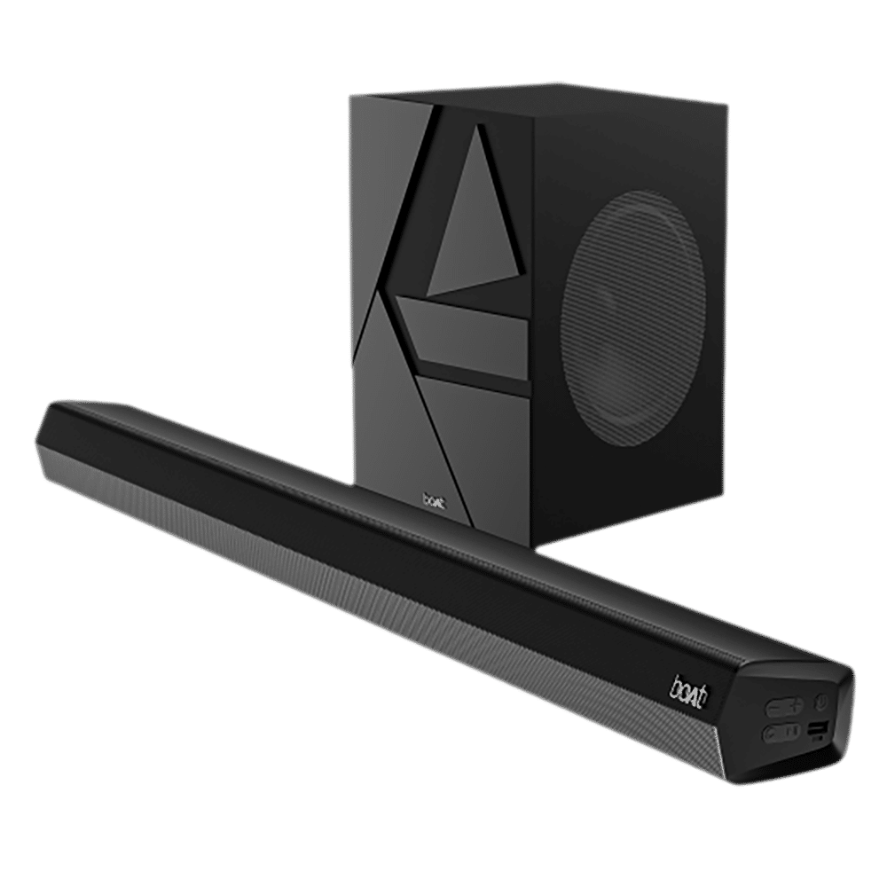 boAt Aavante Bar Quake 200W Bluetooth Soundbar with Remote (Entertainment EQ Modes, 2.1 Channel, Black)