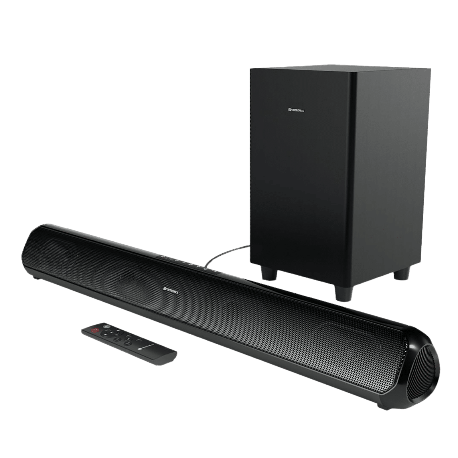 PORTRONICS Pure Sound Pro X1 100W Bluetooth Soundbar with Remote (3 EQ Modes, 2.1 Channel, Black)