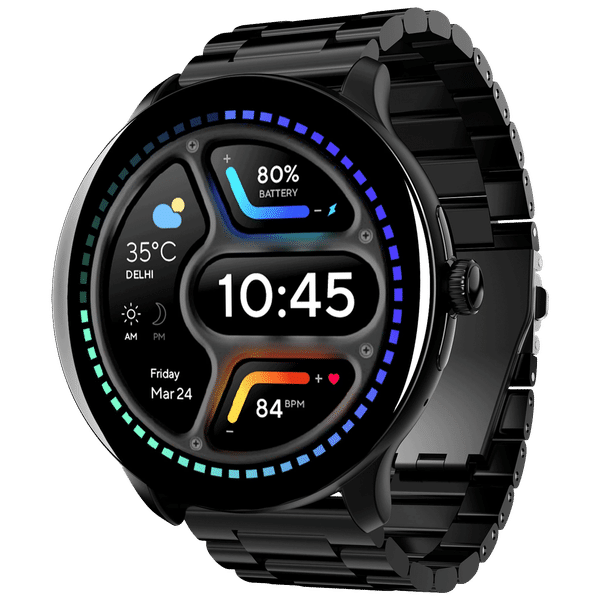 boAt Lunar Connect Pro Smartwatch with Bluetooth Calling (35.30mm AMOLED Display, IP68 Water Resistant, Metallic Black Strap)_1