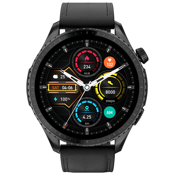 noise Origin Smartwatch with Bluetooth Calling (37.08mm AMOLED Display, 3ATM Water Resistant, Classic Black Strap)_1