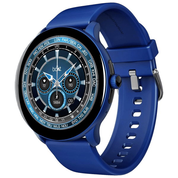 boAt Lunar Connect Pro Smartwatch with Bluetooth Calling (35.30mm AMOLED Display, IP68 Water Resistant, Deep Blue Strap)_1