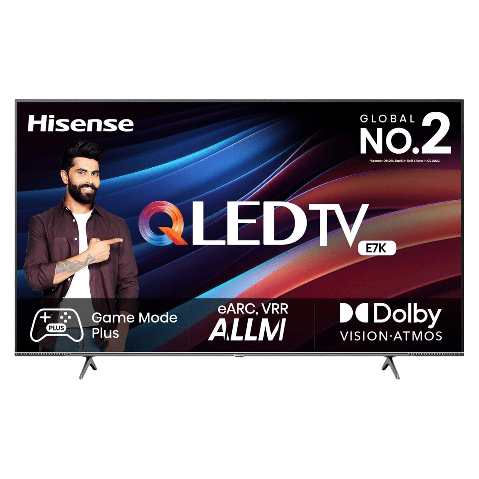 Hisense E7K 139 cm (55 inch) QLED 4K Ultra HD VIDAA TV with Dolby Vision and Dolby Atmos (2023 model)