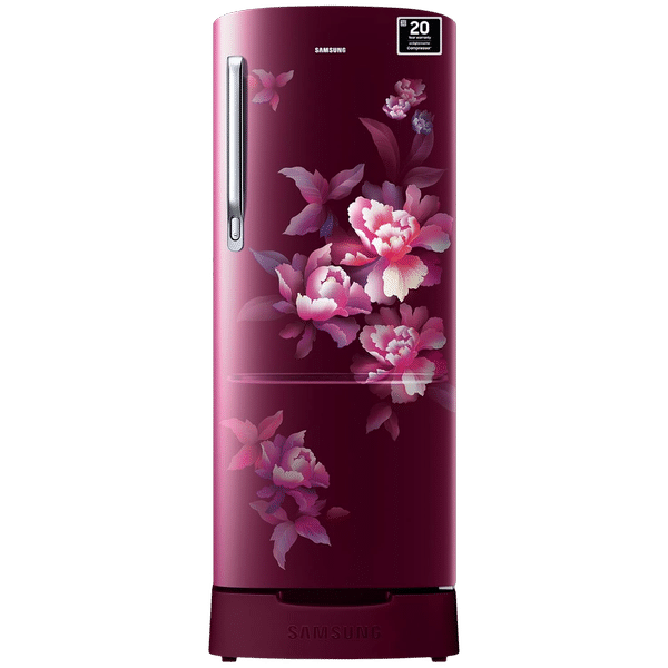 SAMSUNG 183 Litres 5 Star Direct Cool Single Door Refrigerator with Anti Bacterial Gasket (RR20D2825HNNL, Himalaya Poppy Red)_1
