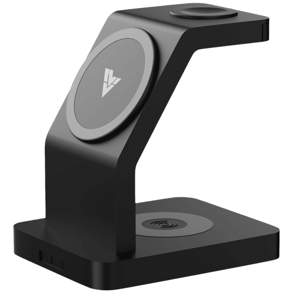 Vaku Luxos Trinity 3IN1 23W Wireless Charging Stand for iOS and Apple Watch (Qi Certified, Short Circuit Protection, Black)_1