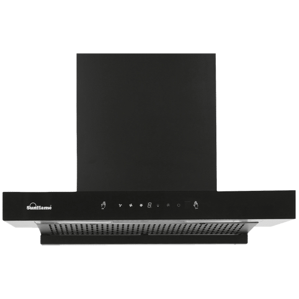 Sunflame CH.Cupo DX 60cm 1250m3/hr Ductless Auto Clean Wall Mounted Chimney with Washable Filter (Black)_1