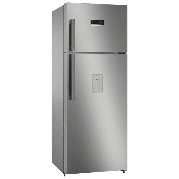 BOSCH Series 4 334 Litres 2 Star Frost Free Double Door Refrigerator with VarioInverter Compressor (CTC35S02DI, Shiney Silver)_1