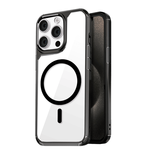 GRIPP Defender Hard TPU & Polycarbonate Back Cover for Apple iPhone 15 Pro (MagSafe Compatible, Black)_1